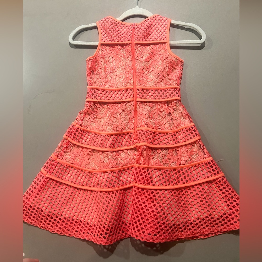 Lace & Mesh Tiered Dress